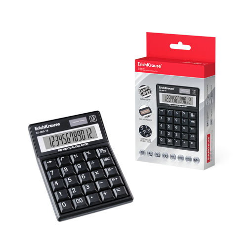 Picture of ERICHKRAUSE DESK CALCULATOR KC-300 12-DIGIT BLACK